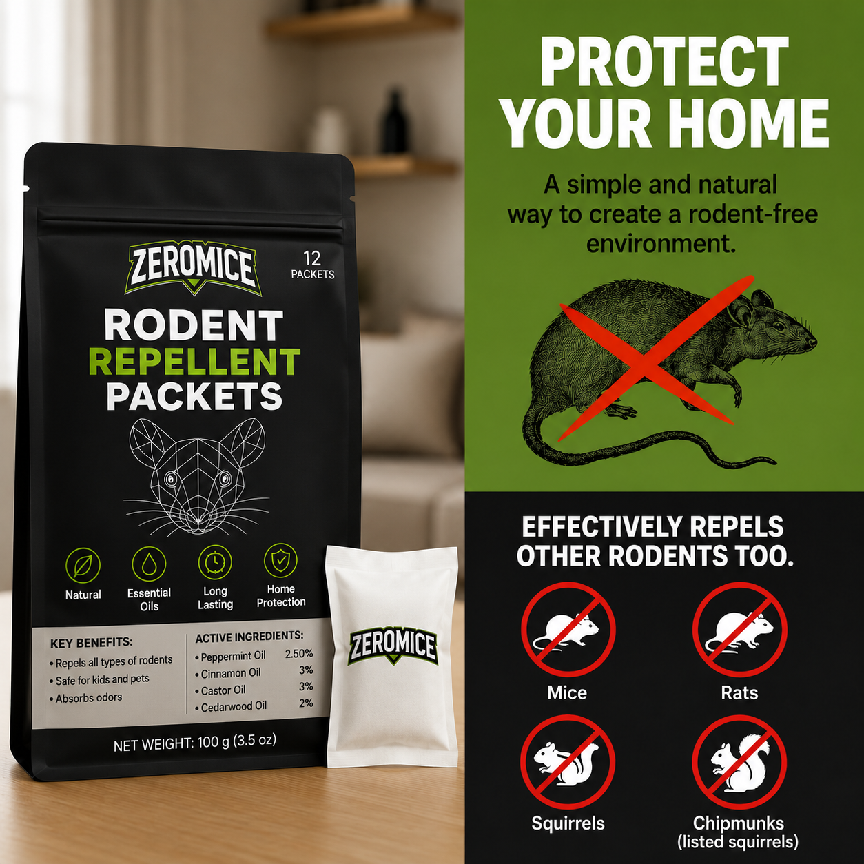 ZeroMice™ Repelente de Roedores