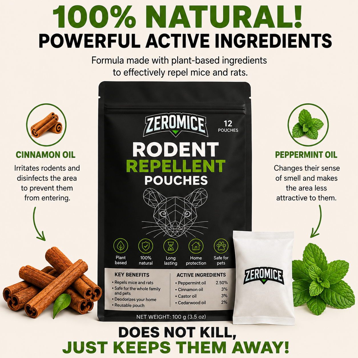 ZeroMice™ Repelente de Roedores